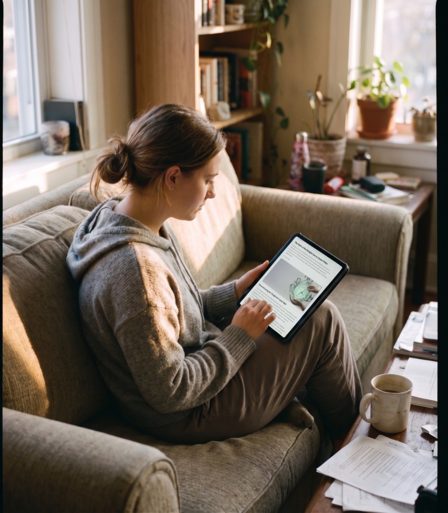 client using their program at home